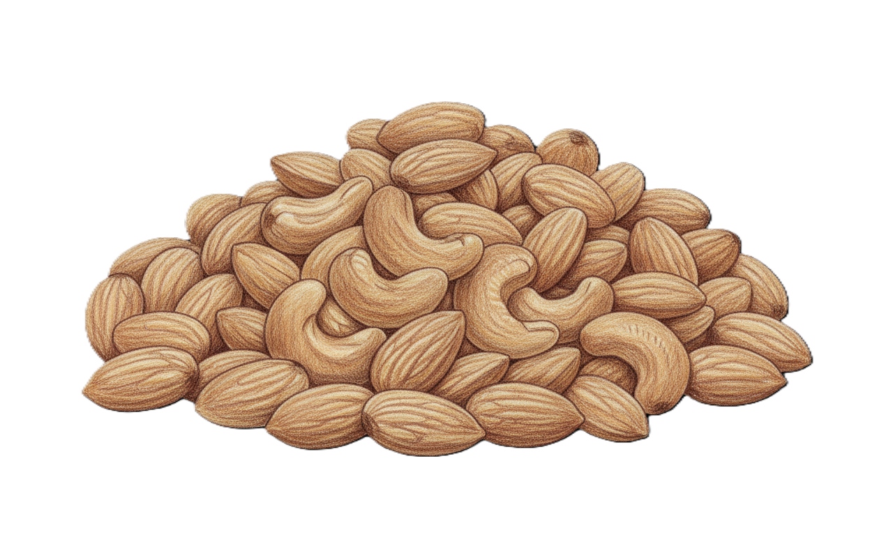 Almonds (Badam) - Fresh, crunchy almonds sourced from Kashmir - Premium quality dry fruits from Kashmir